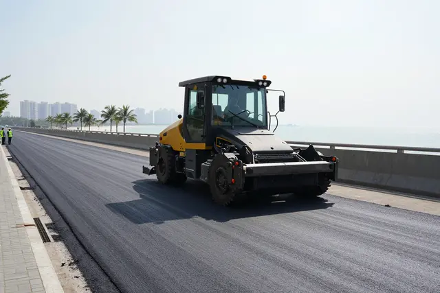 Avanço nas obras: asfalto aplicado na Ponte Honghe e na Rodovia Hegang