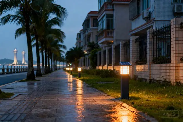 Bairro em Zhuhai instala luzes solares para segurança de alunos