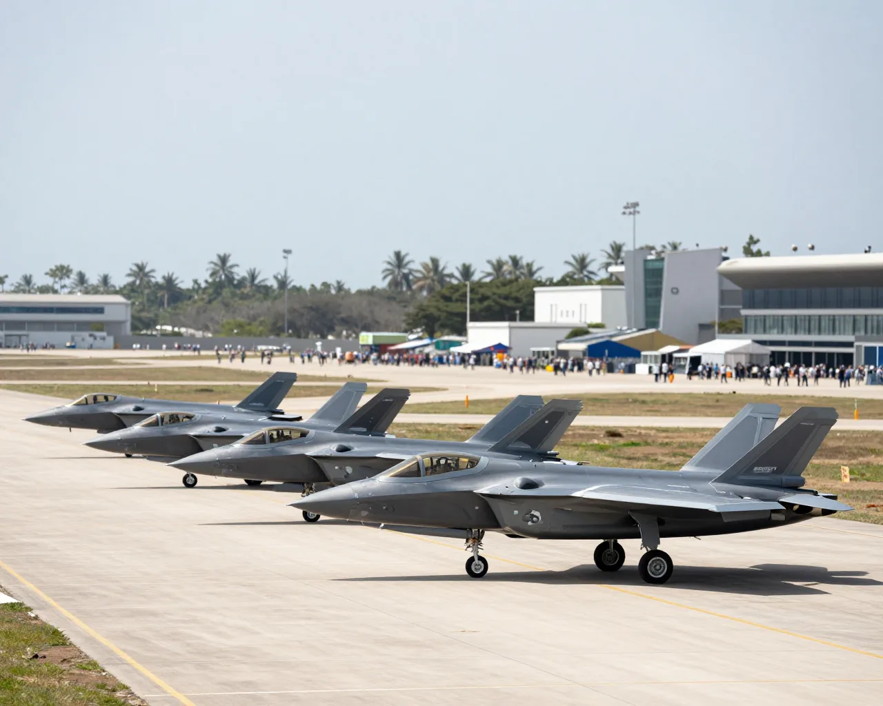 Caças J-20 fazem pouso histórico no Airshow Zhuhai e impressionam público
