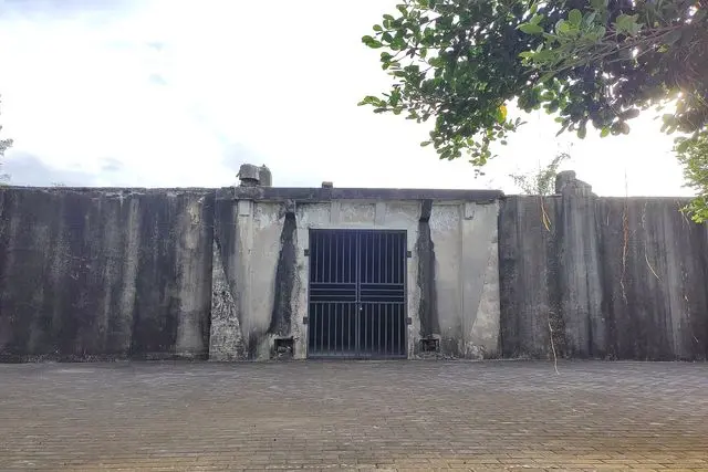 Supply depot in the Sanzao Town seen from the east