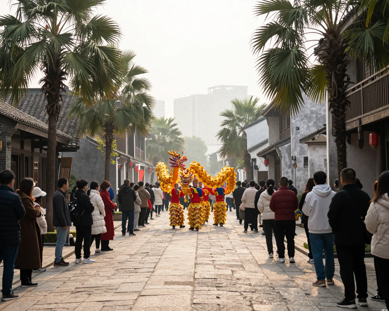 Dragões e leões de Zhuhai, Macau e Hong Kong se reúnem no Festival da Lua
