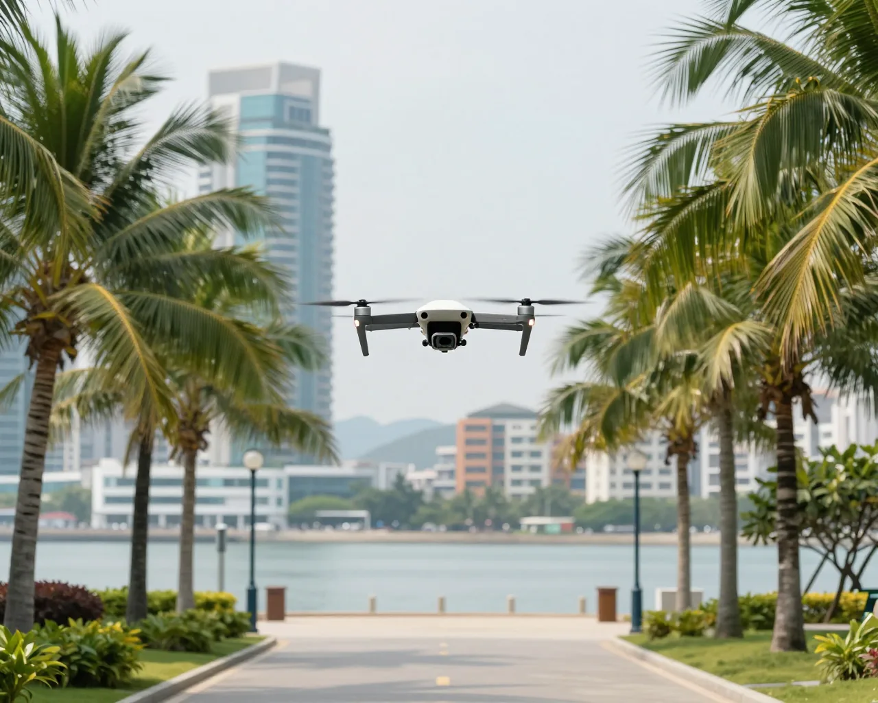 Drone em forma de garrafa térmica segura festival de TV em Zhuhai
