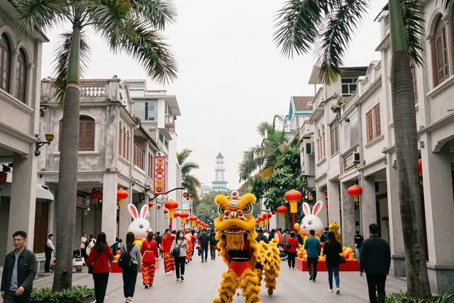 Festival de Ano Novo na Rua Antiga de Doumen (斗门旧街) atrai turistas