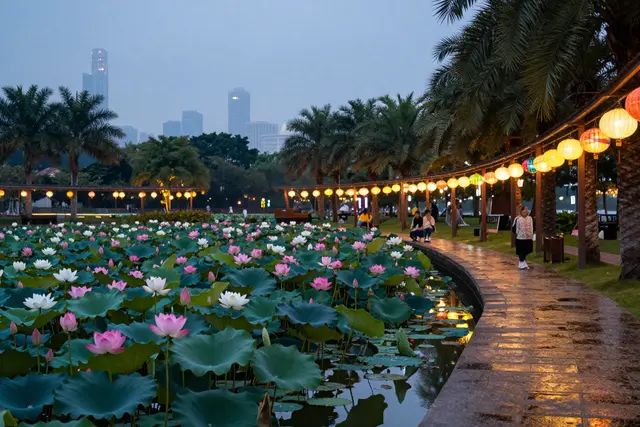 Festival de lótus em Hengqin abre com 70 atividades e noite de lanternas