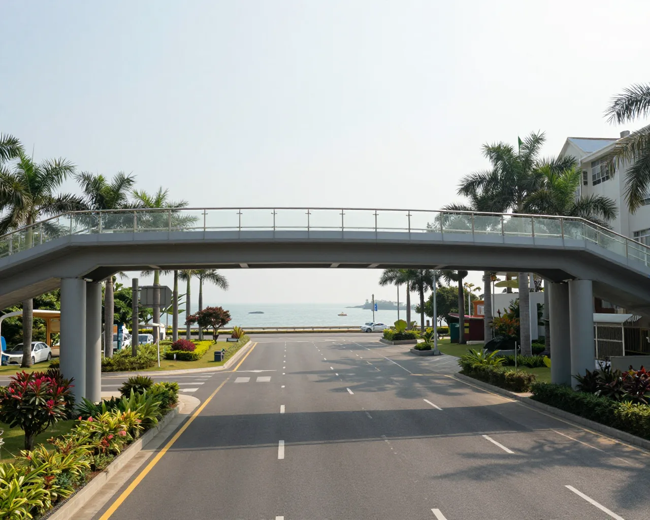Nova passarela em Zhuhai liga áreas industriais e melhora trânsito na G105