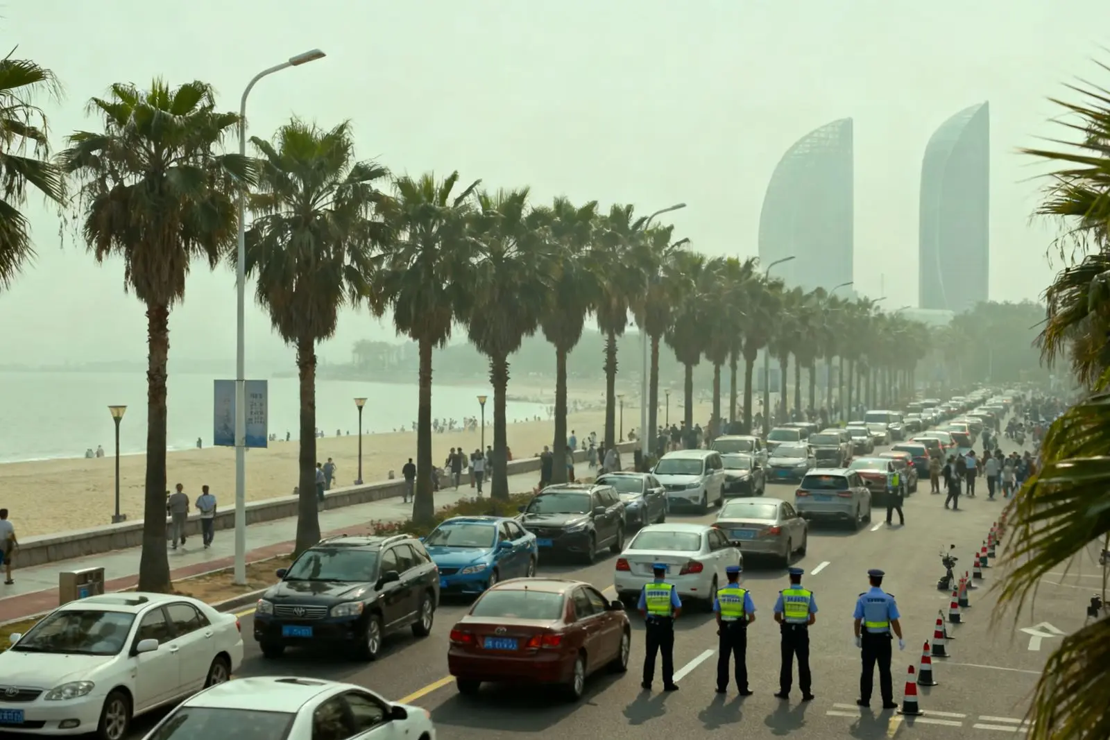 Polícia de trânsito de Zhuhai trabalha no feriado para manter estradas livres