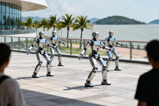 Robôs dançam e interagem com turistas em nova atração de Zhuhai
