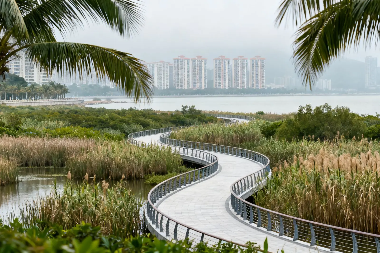 Zhuhai abre corredor ecológico de 3,8 km na zona de Doumen com pistas para carros e trilhas