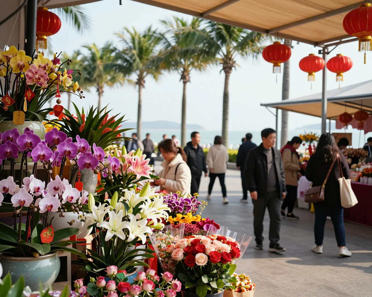 Zhuhai abre mercado de flores para o Ano Novo Chinês com shows e artesanato
