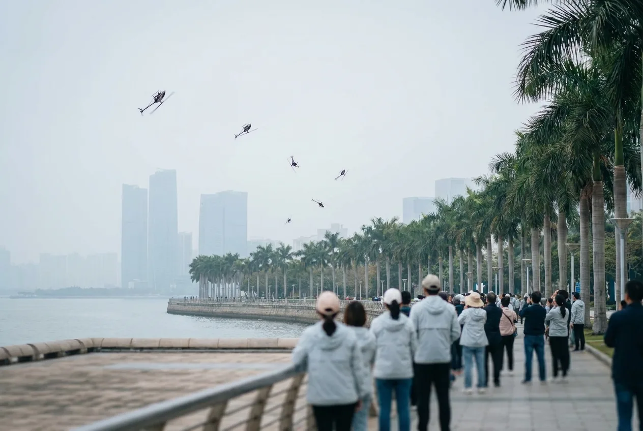 Zhuhai recebe maior campeonato mundial de helicópteros acrobáticos
